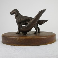 VINTAGE RONSON LIGHTERS METALWARE IRISH SETTER DOG TOBACO PIPE HOLDER STAND picture