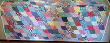 Vintage Bow Tie Quilt Hand Sewn from Flour Sacks, Used Clothing etc 80x64 picture