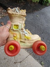 Vintage 1964 Edward Mobley Old Lady in Shoe Squeak Toy Squeaky Arrow Rubber Co picture
