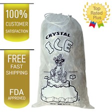 10 LB LBS Commercial Ice Bag Bags Drawstring 10/25/50/100/150/200/.../500/1000 picture