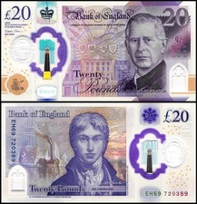 Great Britain - England 20 Pounds Sterling, 2024, P-403, UNC, Polymer picture