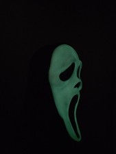 Vtg Halloween Scream Glowing Ghost Face Easter Unlimited Stamp Horror Mask Prop picture