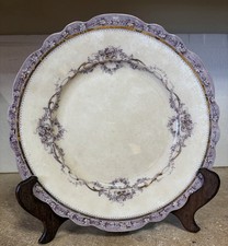 Rare 1890s Antique Wedgwood Dinner Plate Ideal Pattern Lavender Gilded Scalloped picture