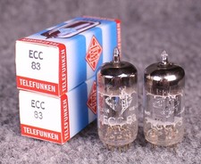 (2) Siemens (Telefunken Brand) 12AX7/ECC83 Tubes ~ MATCHED PAIR ~ TEST STRONG picture