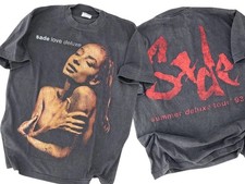 Vintage SADE T shirt XL LOVE DELUXE Summer Tour 1993 Black Faded Modern REPRINT picture