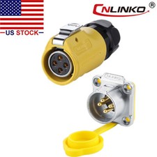 CNLINKO 4 Pin Power Connector Female Plug & Male Socket Waterproof Outdoor IP67 picture