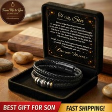 To My Son Gift for Son Bracelet Love from Mom, Dad Forever Birthday, Graduation picture