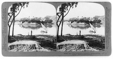 Photo:Philae Egypt 1900s Nile River Stereograph Sailboat and Shore Scene picture