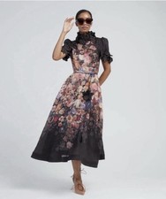 Zimmermann Luminosity Liftoff Midi Petal Appliqué Dress Size 1 picture