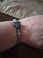 Affinity Blue & Yellow Diamond Silver  Mesh Bracelet 7.5