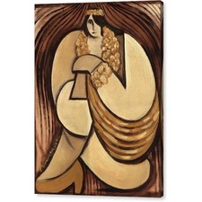 Gold Tiki Hawaiian Hula Girl Art Canvas PRINT 18x24