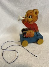 Vintage 1957 Fisher-Price #712 “Teddy Tooter” Works Great RARE picture