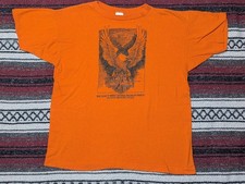 Harley Davidson Eagle Champion Blue Bar Orange T Shirt Vintage 70's Size Large picture