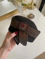 Vintage 1940s New York Creations Art Deco Inspired Hat with Jeweled Crest & picture