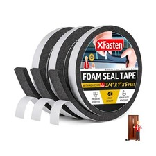 XFasten Black Foam Seal Tape with Adhesive, 3/4 Inches Thick 1-... USA FAST SHIP picture