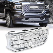 Front Upper Chrome Mesh Grill Fits 2016-2018 GMC Sierra 1500 Grille Denali Style picture