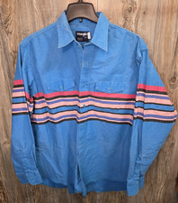 VTG Wrangler Western Button Shirt Size 18/36 X-Long Tails Brushpopper USA Made picture
