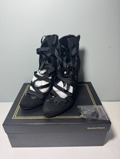 Daya By Zendaya Najah Black Lace Up Ankle Boots Heels Size 7 M Chunky Heel picture