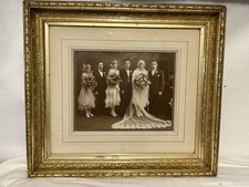 Vintage 1920s Art Deco Deep Gilded Frame Gesso Flapper Bride Wedding Portrait picture