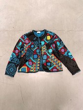 Sandy Starkman Vintage Patchwork Crochet Art to Wear Jacket Size M picture