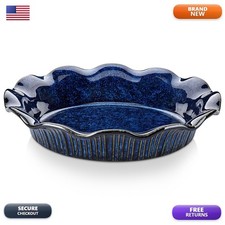 vancasso STERN Series 9 inch Ceramic Pie Pan Blue picture