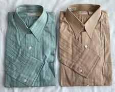 Lot of 2 Vintage NOS Deadstock 1930s Men's Dress Shirts - Skytones - Art Deco picture