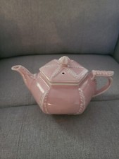Vintage Hall Ceramic Teapot Pale Pink Leaf Starfish Perfect picture