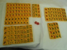Vintage Mah Jong set Bakelite tiles & Racks, Original Case, picture