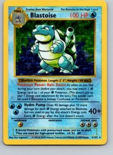 Blastoise Unlimited Holo Rare Base Set (Shadowless) 002/102 MP picture