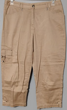 Vintage Spartelle Cropped Pants Capris Womens 10 Tan Cargo Stretch 22.5