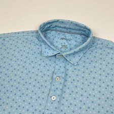 Johnnie O Gage Polo Shirt Mens L Gulf Blue Active Performance Stretch Golf Prep picture