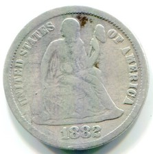 1882 Seated Liberty Dime   Partial Liberty  picture