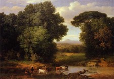 stunning oil painting handpainted on canvas-Roman landscape with cattle picture