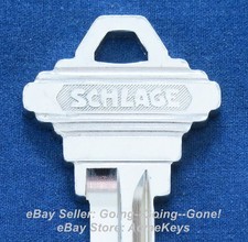 RARE VINTAGE SCHLAGE 923C KEY BLANK BEAUTIFUL NICKEL SILVER SC1 5 PIN NOS HATCH picture