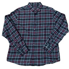 UNTUCKit Holmberg Button Front Shirt Men's Large Black Red White Plaid Check picture