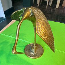 Vintage Brass Crane Figure 6.5