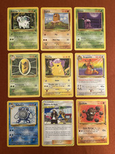 Pokemon TCG 9 Card Lot 1999 2000 Rare Common 1st Ed Dragonite Pikachu Near Mint picture