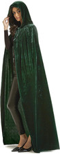 Adult Hooded Velvet Cloak, Halloween Witch Vampire Costume Cape, Men & Women picture