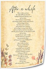 After A While Poem Poster Prints Inspirational Poetry Love Poem Posters Wall  picture