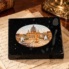19th Century Italian Micromosaic Antique Paperweight St. Peter’s Basilica Rome picture