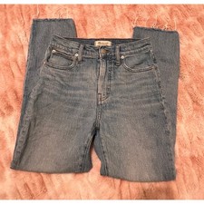 Madewell The Perfect Vintage Jean Women’s 26 Distressed Raw Hem Straight Leg picture