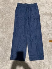 JCrew Factory NWT Chambray wide-leg utility pull-on pant Size small picture