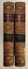 c.1890s Carlyle French Revolution 2 Vols Half Calf Marbled Binding picture
