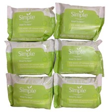 Simple Eye Make-Up Remover Pads 30 Count 2.5” x 2.5” (6 Pack) Sealed picture