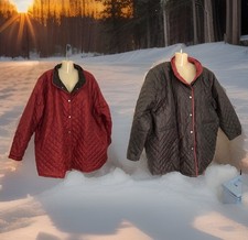 Roaman’s Women's 2-in-1 Reversible Quilted Coat Size 4X Brown & Terracotta Snaps picture