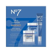 No7 Lift & Luminate Triple Action 3-Piece Set Serum Day SPF 30 Night Cream NEW picture