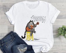 Kliban Cat Guitar Shirt Funny Vintage Eat Them Mousies Graphic Tee picture