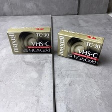 2 Maxell VHS-C HGX-GOLD TC-30 Video Camcorder Tapes Brand New Sealed picture