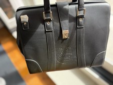 Perrier-Jouët Black Leather 4-Bottle Champagne Bag w/ Handle Strap picture