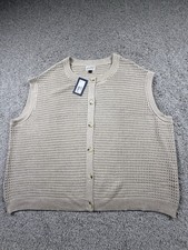 NWT Universal Thread Womens 3X Beige Sleeveless Sweater Vest Cotton picture
